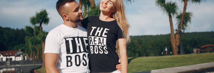 image couple t shirt accordé Boss